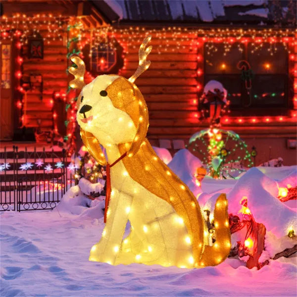 Christmas Dog Decorations With LED Lights, Christmas Decorations